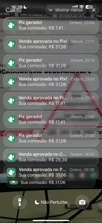 Notificações de vendas aprovadas na Cakto