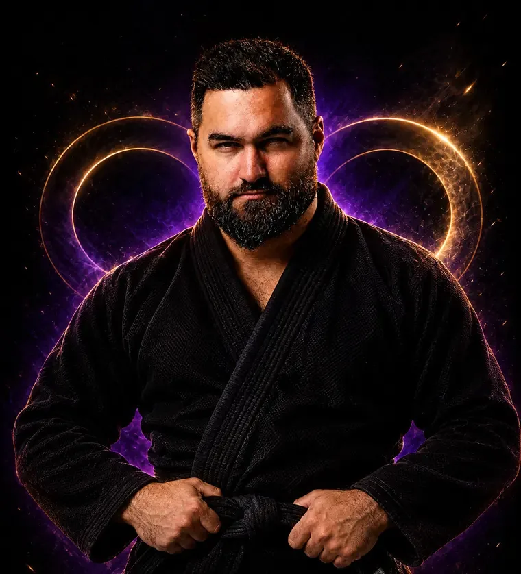Pablito Ads de kimono amarrando a faixa preta